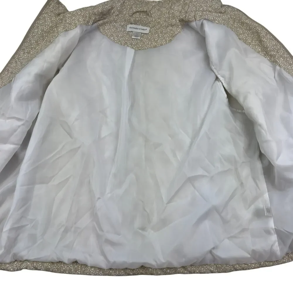 Christopher & Banks Floral Feminine Cottagecore Neutral Quilted Vest Women's XL